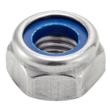 Reference 62642 - Prevalling torque type lubrificated Hexagon nut plastic insert DIN 985 - Stainless steel A2