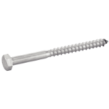Reference 62304 - Hexagon head woodscrew DIN 571 - Stainless steel A2