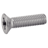 Reference 62214 - Countersunk raised head machine screw cross recess Pozidrive - DIN 965 - Stainless steel A2