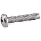 Reference 62222 - Pan head thread rolling screw cross recess Pozidrive - DIN 7500 CZ - Stainless steel A2