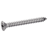 Reference 62409 - Raised countersunk head tapping screw form C six lobe recess DIN 7982 - Stainless steel A2