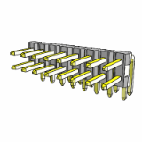 98423 - Unshrouded Headers - Double Row - Right Angle - Through Mount