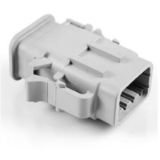 ATM06-08SX-SR1XX - 8-Way Plug, Female Connector with A Position Key with Strain Relief