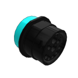 AHDP04-24-91PR16-WTA - DuraMate, 9 Position ISOBUS Receptacle, Pin, Shell Size 24, Reduced Diameter Seal (Blue), Wide Thread Adapter. Note: Use (Size 8) PN# AT60-204-08141-16 contacts for 6AWG/16mm² applications