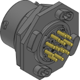 Jam Nut, Size 14 - ECOMATE® AQUARIUS™ ,Receptacle, Jam Nut,  12POS, Socket Contact,Dipsolder, Size 14