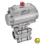 Modèle 50144 - 3 pieces SW ball valve (58471) with stainless steel pneumatic actuator (50802)