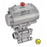 Modèle 50145 - 3 pieces BW ball valve (58472) with stainless steel pneumatic actuator (50802)