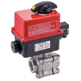 Modèle 50161 - 3 pieces F/F ball valve (58463) with positioning IP66 electric actuator (50842)