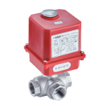 Modèle 50216 - 3 ways F/F/F ball valve with L bore (58213) with IP65 electric actuator (50835)