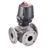 Modèle 50264 / 50265 - 3 ways flanged ball valve with L bore (58229) ot with T bore (58227) with ATEX IP68 electric actuator (50848)