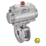 Modèle 50271 - Wafer ball valve for ISO flanges (58249) with stainless steel pneumatic actuator (50802)