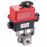 Modèle 50362/50392 - 3 ways F/F/F high pressure ball valve with L bore with IP66 electric actuator (50840)