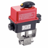 Modèle 50417 / 50437 - 2-way high pressure ball valve F / F passage in L with electric actuator IP66 (50840)