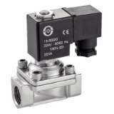 Modèle 50910 - Electrovalve (NC) with direct drive, BSP threaded - FPM diaphragm - Stainless steel 1.4408