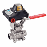Modèle 58192D - 3 pieces ball valve with O/C position sensing - butt welding - full bore - lockable handle - stainless steel 316