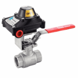 Model 58308D - 3 pieces ball valve with O/C position sensing - female / fenale BSP - full bore - lockable handle - stainless steel 316