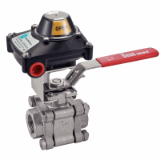 Model 58463D - 3 pieces ball valve with O/C position sensing - female / female BSP - full bore - lockable handle - stainless steel 316