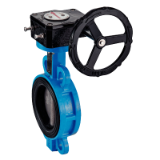 Modèle 58417V - Butterfly valve with locating holes and handweel gear reducer - Cast iron body and butterfly - FKM gasket