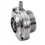Modèle 61332 - Butterfly valve plain end / male end - FKM gasket - Stainless steel 304L - 316L