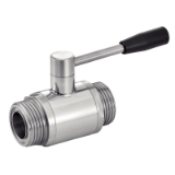 Model 61372 - Two ways ball valve, male ends - Stainless steel 304 - 316L