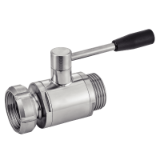 Model 61373 - Two ways ball valve male end / female end - Stainless steel 304 - 316L