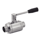 Modèle 62371 - Two ways ball valve, plain ends - Stainless steel 304 - 316L