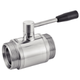 Model 62372 - Two ways ball valve, male ends - Stainless steel 304 - 316L