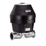 Model 63364 - Pneumatically operated NC diaphragm valve with clamp ends - EPDM diaphragm - Stainless steel 316L