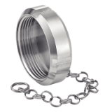 Model 64119 - Blank nut with chain - Stainless steel 304