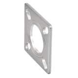 Model 64143 - Welding square flange with oblong holes - Stainless steel 304