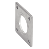 Model 64144 - Welding square flange with threaded holes - Stainless steel 304