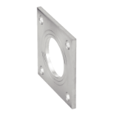 Model 64145 - Welding square flange with round holes - Stainless steel 304