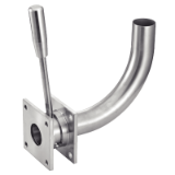 Model 64523 - Decantation elbow with stainless steel handle - Stainless steel 316L