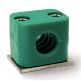 Modèle 72121 - Collier polypropylène vert avec plaque à souder - Inox 304 L - Sans plaque de renfort