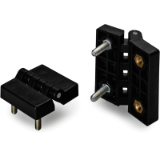 O432 - FLAT HINGE WITH THREADED STUD AND THREADED HOLE INSERT