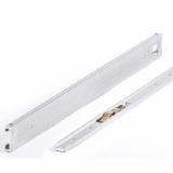D46 - Guías Telescópicas de aluminio anodizado - Extensiones parciales - Desmontable - Capacidad de carga: 33 kg - Long. en cerrado : 150 - 650 mm