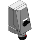 GHG 524 - Wall socket for industrial application, 63 A, GHG 524 mit Trennschalter