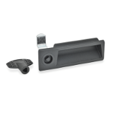GN 731.2 Latches with Gripping Tray, Plastic, with Latch Arm Steel, Operation with Socket Key or Key