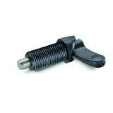GN 672 - Cam action indexing plungers with Plastic guide, Type AK, with lock nut