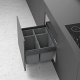 Waste systems behind drawer fronts