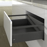 Pot-and-pan drawer with railing, height 218 mm, drawer side profile height 126 mm - Pot-and-pan drawer with railing, height 218 mm, drawer side profile height 126 mm