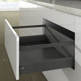 Pot-and-pan drawer with railing, height 218 mm, drawer side profile height 94 mm - Pot-and-pan drawer with railing, height 218 mm, drawer side profile height 94 mm