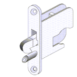 Roller shutter lock nickel plated Right - Roller shutter lock nickel plated Right