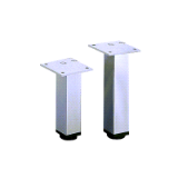 Furniture stand Lano SQ 30, 80 mm silver anodised - Furniture stand Lano SQ 30, 80 mm silver anodised