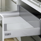 Pot and pan drawer with designside