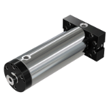 ZAF - Hydraulic cylinders, guide cylinder, ZAF serie - Mounting BF9. Round cylinder fixed by rear flange. This cylinder has a plasma nitrided body to improve guidance