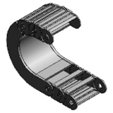 Series 3450 - Crossbars openable along inner radius from both sides, closed along outer radius - Half e-tubes