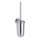A04140 - Wall-mounted toilet brush holder with dish in chrome ABS