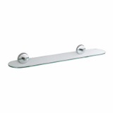 A23070 - Tempered crystal shelf, 6 mm glass, with brackets