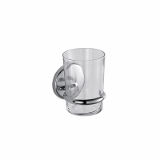 A23100 - Wall-mounted tumbler holder with extra clear transparent glass tumbler